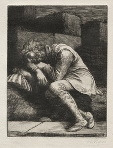 De slapende bedelaar door Alphonse Legros