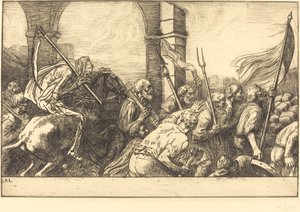 De triomf van de dood: Vertrek Le triomphe de la mort: Le départ door Alphonse Legros