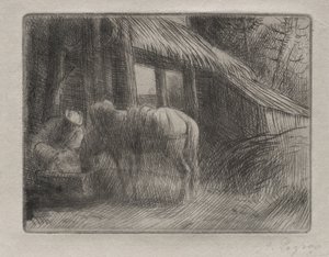 De drinkplaats (2e plaat) door Alphonse Legros