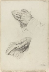 Twee studies van handen door Alphonse Legros