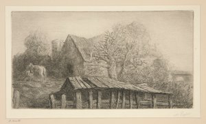 Een oude herberg door Alphonse Legros
