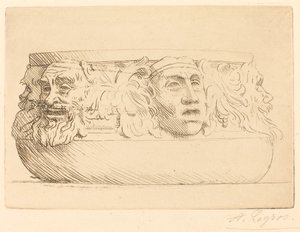 Vaas met grotesken door Alphonse Legros
