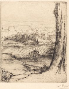 Uitzicht op riet door Alphonse Legros