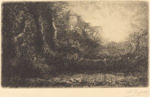 Uitzicht op een kasteel Chateau de Poillet