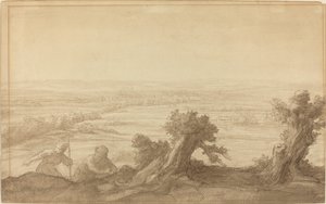 Uitzicht over Vlak Land, 1906 door Alphonse Legros