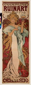 Reclameposter voor Ruinart champagne door Alphonse Marie Mucha
