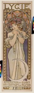 Reclameposter voor de dansgroep Lygie door Alphonse Marie Mucha