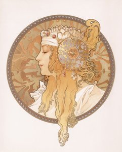 Byzantijns hoofd van een blonde maagd
