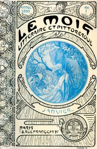 Omslag van het tijdschrift (maandblad) De Literaire en Pittoreske Maand door Alphonse Mucha (1860-1939): januari 1899 - Maison de la Bonne Presse - door Alphonse Mucha