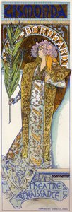 Gismonda met Sarah Bernhardt in Parijs door Alphonse Marie Mucha