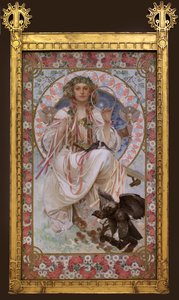 Portret van Josephine Crane Bradley in Slavia door Alphonse Mucha