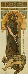Sarah Bernhardt als Medee in het Renaissance Theater. 1898