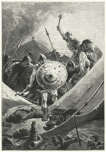 Aanval op een Moors kamp (gravure) door Alphonse Marie de (after) Neuville