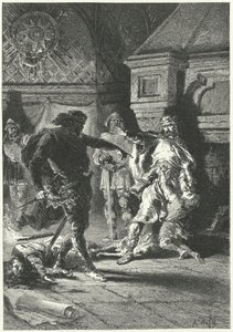 Clovis I legt zijn wil op als koning van de Franken door Alphonse Marie de (after) Neuville