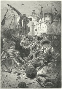 De dood van Simon de Montfort bij het Beleg van Toulouse door Alphonse Marie de (after) Neuville