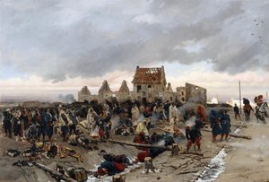 Bivak bij Le Bourget door Alphonse Marie de Neuville