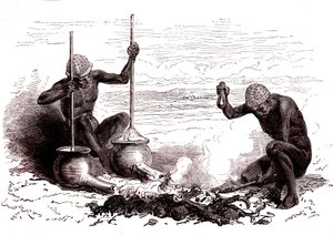 Inheemse smeden van de Latuka stam, Zuid-Soedan door Alphonse Marie de Neuville