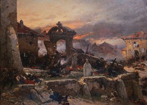 De begraafplaats van Saint-Privat, 18 augustus 1870, 1881 door Alphonse Marie de Neuville
