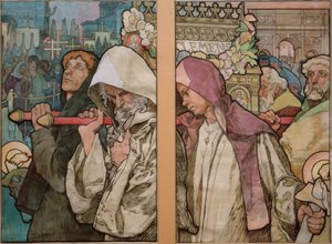 A. Mucha, Venster van St. Veit in Praag / Karton 1931