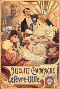 Champagne biscuits / Lefèvre-Utile door Alphonse Mucha