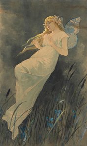Elf met irisbloemen, ca. 1886-1890