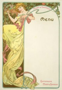 Moët & Chandon / Menu door Alphonse Mucha