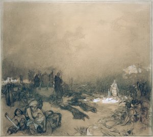 Na de Slag op de Berg Vítkov door Alphonse Mucha