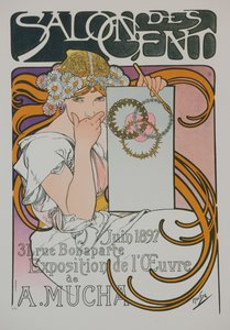 Poster voor de A. Muchas tentoonstelling in de Salon des Cent, 1897