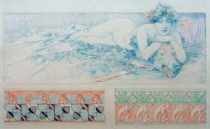 Voorstudie voor Plaat 4 door Alphonse Mucha