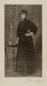 Een dame in het zwart door Alsace Henry Wolf