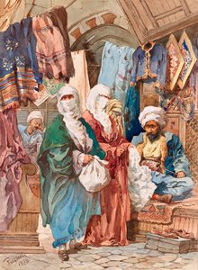 De Zijde Bazaar door Amadeo Preziosi