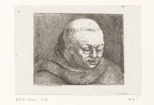 Buste van een monnik met bril