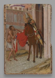 Sint Martinus van Tours deelt zijn mantel met een bedelaar door Ambrogio Lorenzetti