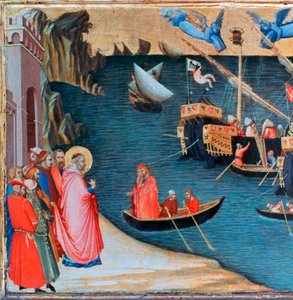 St. Nicolaas Redt Mira van Hongersnood door Ambrogio Lorenzetti