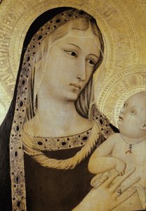 Maagd en Kind (detail) door Ambrogio Lorenzetti
