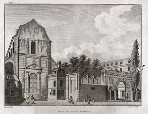 De kerk van de Blancs Manteaux in de Marais wijk in Parijs door Ambroise Louis Garneray