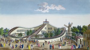 Promenades Aeriennes, Jardin Baujon, geëerd door de aanwezigheid van Hare Majesteit, 2 augustus 1817 door Ambroise Louis Garneray