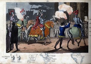 Charles VIII (1470-1498) betrad Rome, won op 31 december 1494. Hij werd uitgeroepen tot keizer van het Oosten, voordat hij naar Napels ging om zijn rechten daar te doen gelden. Ontworpen en gegraveerd door Ambroise Tardieu in 1825.