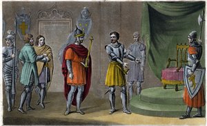 Chilperik II (670 - 721) werd in 715 door Rainfroi op de troon geplaatst. Ontworpen en gegraveerd door Ambroise Tardieu in 1825 door Ambroise Tardieu