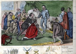 Henry III (1551 - 1589) derde zoon van Henry II en Catherine de Medici. De dood van de hertog van Anjou gaf Henry III het recht op de troon in 1574. - Ontworpen en gegraveerd door Ambroise Tardieu in 1825.