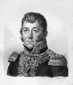 Portret van Claude Prost (1764-1834), baron van het keizerrijk, brigadegeneraal van de artillerie - in “Portretten van Franse generaals na de overwinningen en veroveringen van de Fransen”. Gegraveerd door Ambroise Tardieu in 1818. Stella Collectie door Ambroise Tardieu