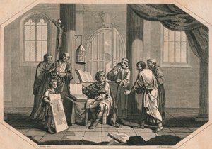 De verdeling van Engeland in graafschappen, honderden en tithings door Alfred de Grote door Ambrose William Warren