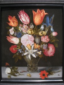 Bloemen in een glas door Ambrosius Bosschaert