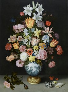 Stilleven van bloemen in een Wan Li-vaas
