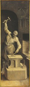 Sint Eligius in zijn werkplaats door Ambrosius the Elder Francken or Franck