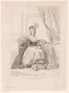 Portret van Marie Antoinette, koningin van Frankrijk door Amédée Félix Barthélemy Geille