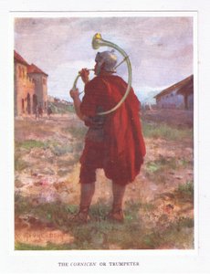 Een Cornicen of Trompetter, illustratie uit De Romeinse Soldaat, 1928
