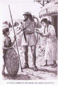 Een Italische boer uit de Bronstijd, illustratie uit 