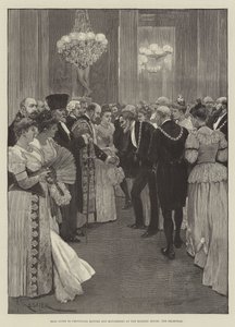 Bal gegeven aan provinciale burgemeesters en burgemeestersvrouwen in het Mansion House, de receptie door Amedee Forestier