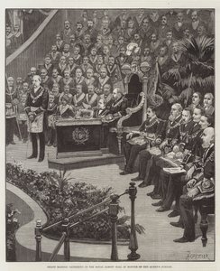 Groot Vrijmetselaarsbijeenkomst in de Royal Albert Hall ter ere van het jubileum van de koningin door Amedee Forestier